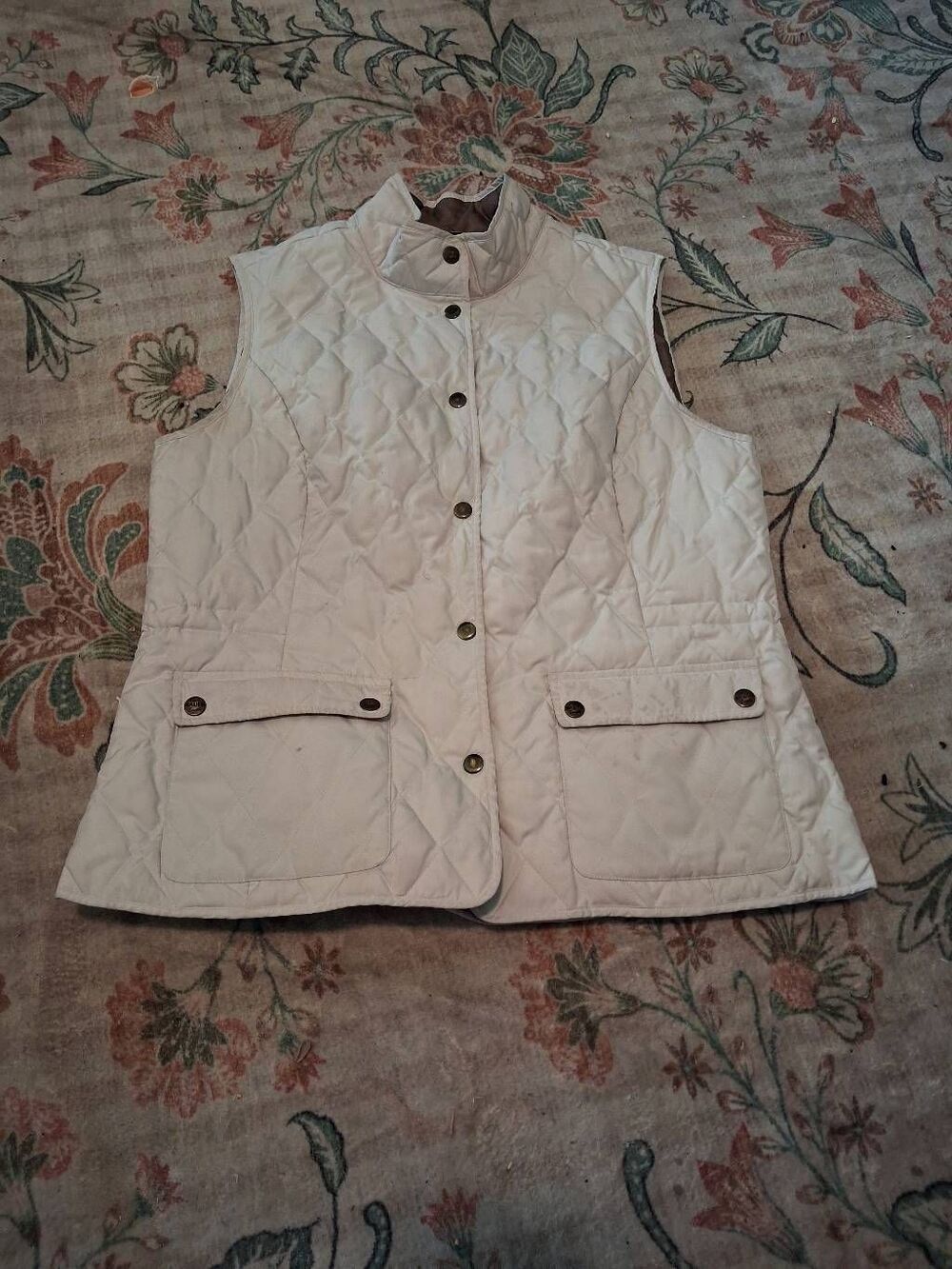 Eddie Bauer large #goosedown puffer white vest